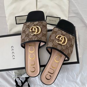 Gucci GG matelassé canvas slide sandal